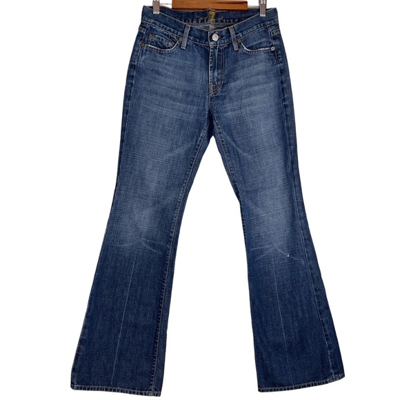 7 For All Mankind Vintage Y2K Sz 28 Low-Rise Flare Jeans - Picture 1 of 14